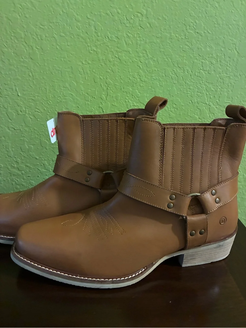 Dingo Black  Bart Pull On Square Toe Boots men size 12 D BNWT